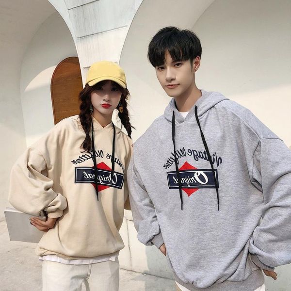 

women's hoodies & sweatshirts sweatshirt men and women harajuku warm pullover drawstring solid womens korean style winter oversized, Black