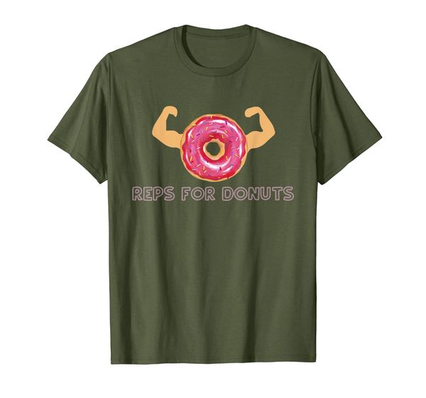 

reps for donuts body building design for muscle lovers t-shirt, White;black