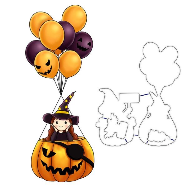 

painting supplies azsg balloon halloween wishes cutting dies clear stamps set for diy scrapbooking/po/ decorative silicone crafts