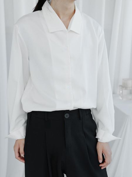 

men's casual shirts long-sleeve shirt spring and autumn retro simple lapel fashion daily leisure loose large, White;black