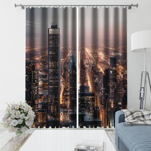 

custom 3d curtain fabric city building curtains modern living room & drapes