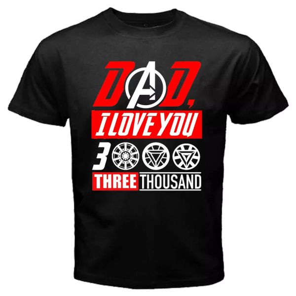 

superhero dad i love you 3000 times fathers day gift new men's black t-shirt, White;black