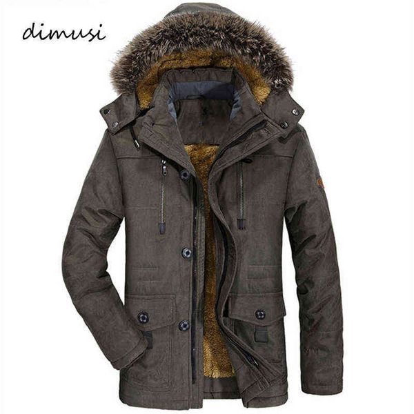 

dimusi winter mens bomber jackets casual plus velvet thick warm jackets mens casual mid-long windbreaker hooded coats clothing y1122, Black;brown