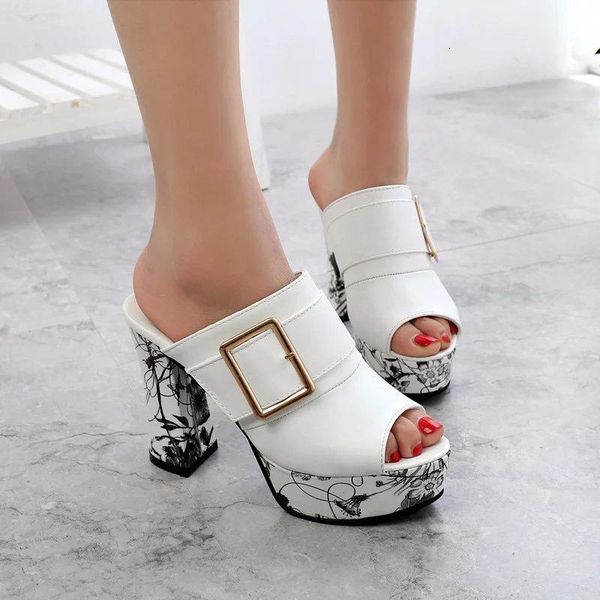 

sandals block heel sandal woman summer platforms women shoes high fashion chunky heels handmade slippers wunz, Black