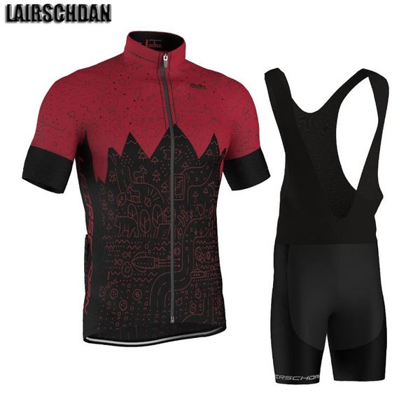 

racing sets lairschdan cycling jersey set men mtb bicycle clothing suits riding bike clothes short sleeve sports kit wielerkleding heren, Black;blue