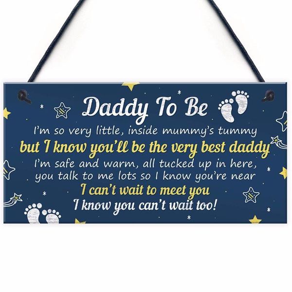 

metal painting meijiafei daddy to be gifts from bump hanging plaque baby shower present dad daughter son gift 10" x 5"