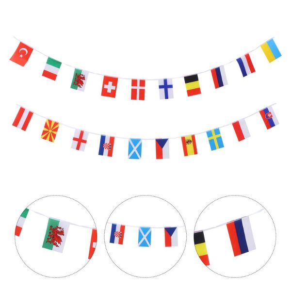 

party decoration 1pc printed national flags 24 countries string banner for european cup