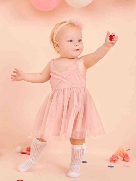 

baby frill trim mesh overlay cami dress she, Red;yellow