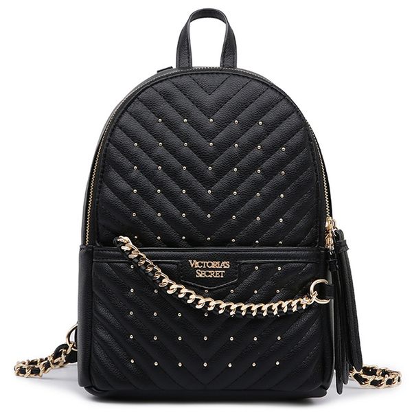 

fashion backpack sports outdoor shoulders check pattern chain rivets student school bag travel to work large capacity birthday valentine&#03