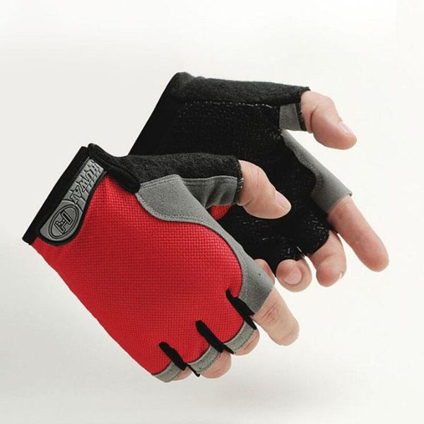 

cycling gloves 1 pair half finger protection outdoors sports bicycle gear, Black