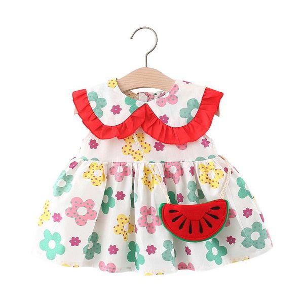 

girl's dresses summer baby girls for casual beach sundress princess dress infant born clothes 1st year birthday, Red;yellow