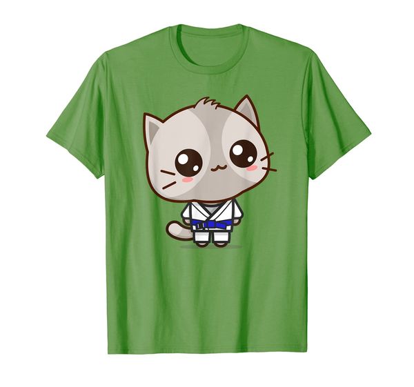 

funny cat bjj brazilian jiu jitsu blue belt kawaii t shirt, White;black