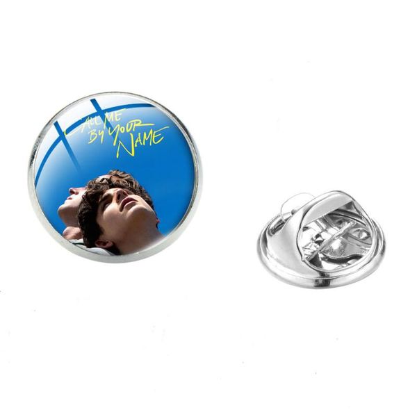 

pins, brooches chsxy movie call me by your name brooch pin classic cartoon glass art po dome pins badge for gay jewelry gifts, Gray