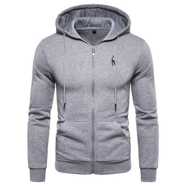 

men's hoodies & sweatshirts 2021 autumn winter cotton hoodied mens solid hoody fleece thick men sportswear zipper, Black