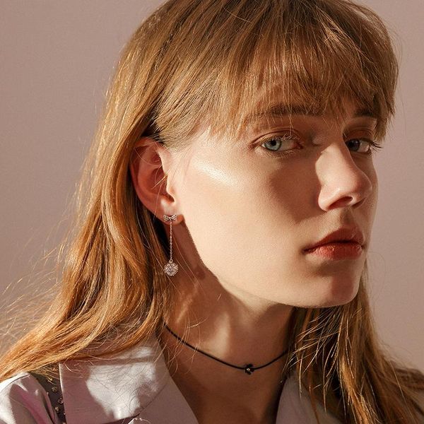 

clip-on & screw back zegl asymmetric bow ear pierced clip female long paragraph simple fresh earrings, Silver