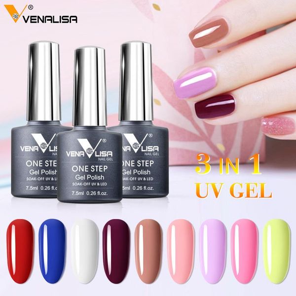 

nail gel 3 in 1 uv polish one step lacquer soak off organic led varnish art salon arrival, Red;pink
