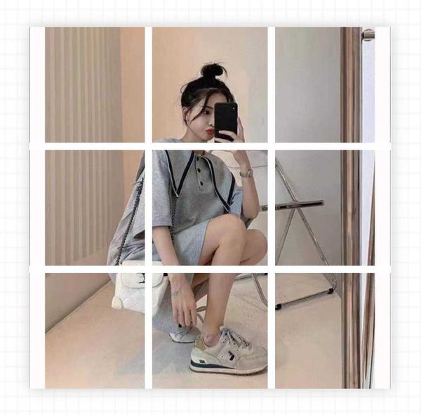 

pz 2021 loose navy neck short sleeve drs, Black