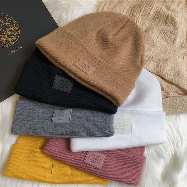 

hat wool women's autumn and solid color knitted fashion couple men's versatile warm cold leisure, Blue;gray