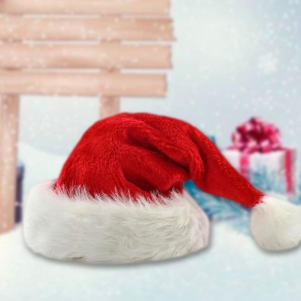 

christmas decorations hat red and white long plush santa festive party for adults