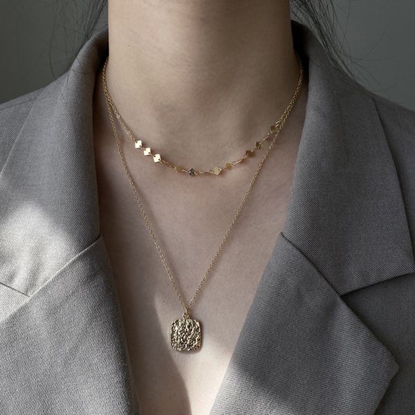 

designer east gate temperament multi-layer portrait pearl pendant necklace net red personality sweater chain niche design neckwear, Black