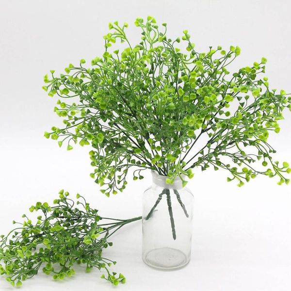 

decorative flowers & wreaths 5-head artificial grass bouquet simulation plant decor home office table centerpiece plastic fake