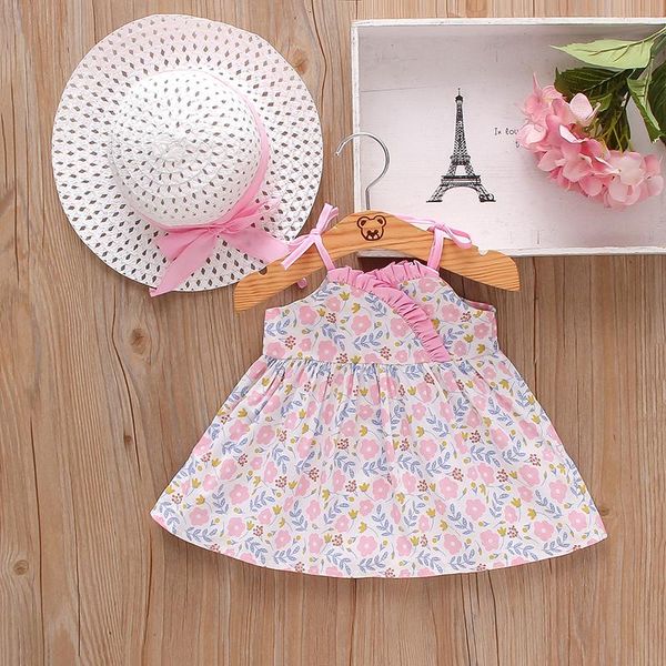

casual summer dress for baby girl clothes cute beach sling girls sweet floret princess dresses party infants vestidos girl's, Red;yellow