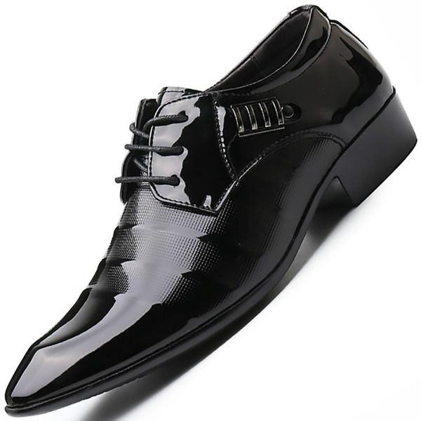 

dress shoes men oxfords leather male classic formal business hcasual wedding, Black