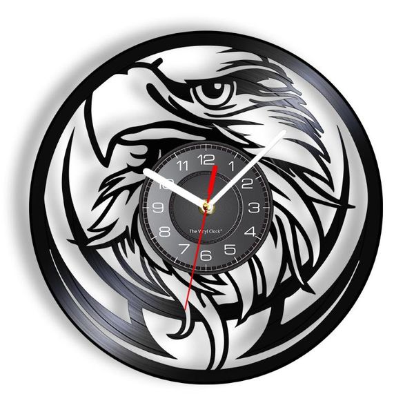 

wall clocks vintage american eagle with flag patriotic art silent non ticking clock head disk crafts watch