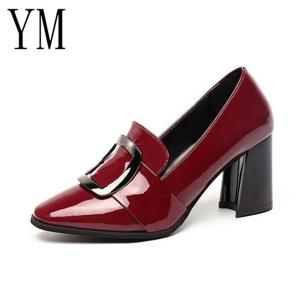 

dress shoes 2021 british leather pumps women oxford pointed toe square heel casual classic size 35-40, Black