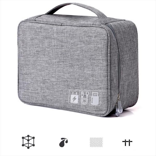 

portable digital storage organizer cosmetic bags usb gadgets cables wires charger power battery zipper bag case accessories