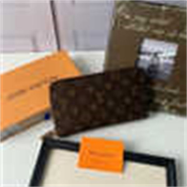 

brand designer luxury m60003 wallet small daily essential holders large men leather long wallets chain wallet pouches key card, Black;red