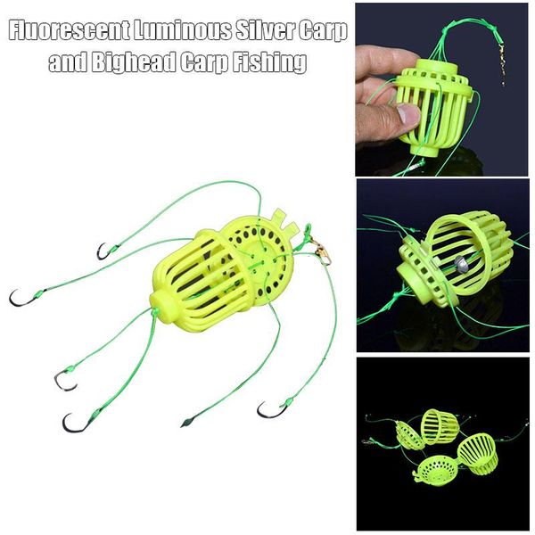

fishing hooks plastic fluorescence hook cage lure floating accessory ha