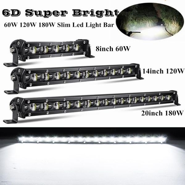 

working light 6d lens high power 60w 120w 180w led work bar offroad 12v 24v for 4x4 truck suv atv driving