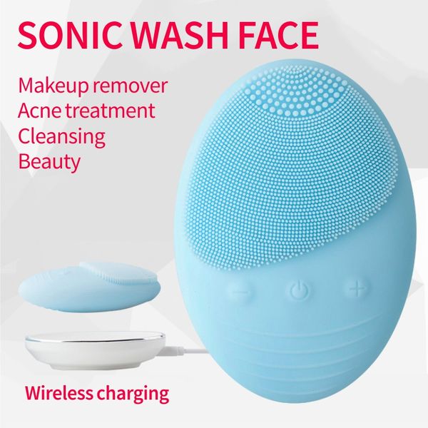 

electric face scrubbers sonic cleanser massager acoustic washing instrument personal care wireless charging ip7 waterproof deep cleaning bru