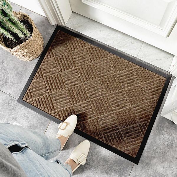 

carpets thick rubber bottom doormats for entrance door outdoor brown blue bathroom carpet rug plaid antiwear ant-slip hallway floor mats