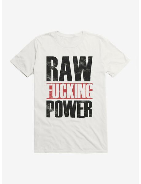 

iggy pop raw power colored t-shirt, White;black