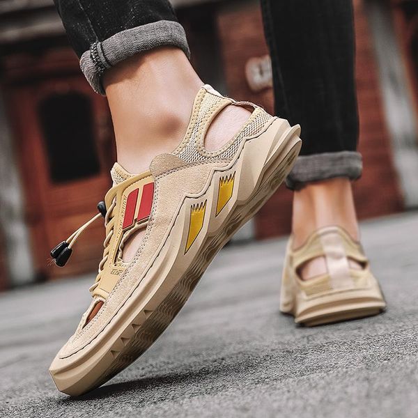 

sandals mens flip couple sandalias breathable running man de 2021 zapatos work comfort wear slippers verano trainers water outdoor, Black
