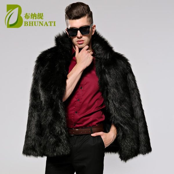 

men's jackets winter men coat plus size faux fur thick long sleeve white overcoat fashion talior made outerwear jacket, Black;brown