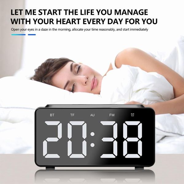 

mini speakers 3 in 1 multifunctional bluetooth speaker led smart digital alarm clock deskwireless mobile phone charger usb fast