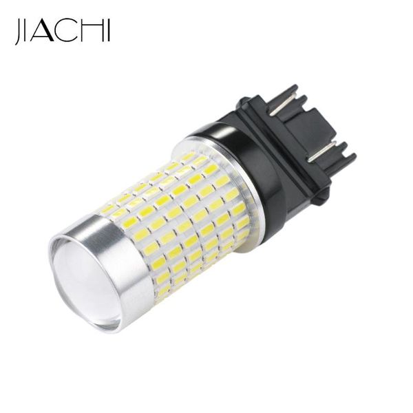 

emergency lights jiachi 2pcs 3157 p27/5w t25 fpc 3014chip 144 led car brake reverse lamp dc12v-24v day auto turn signal bulbs white 1200lm