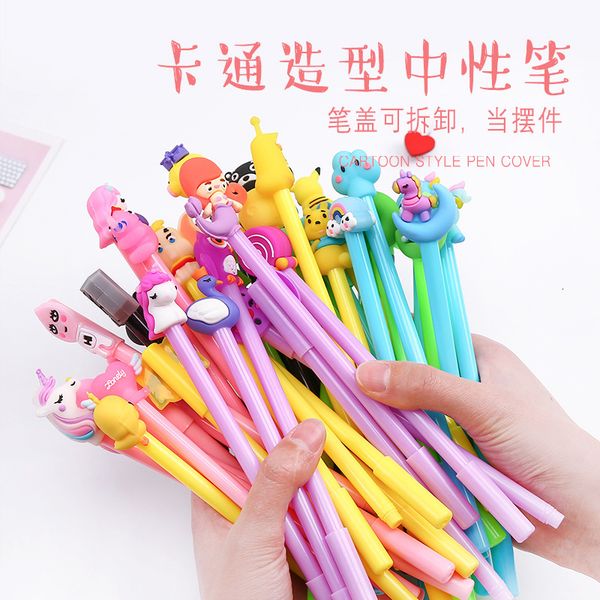 

pens 20 solid color girl's heart cute cartoon neutral cil case student stationery set combination signature