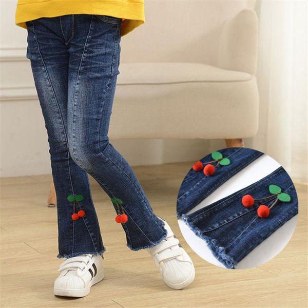 

children's pants 2021 spring girls' jeans flare leg sweet girl 3-12year, Blue