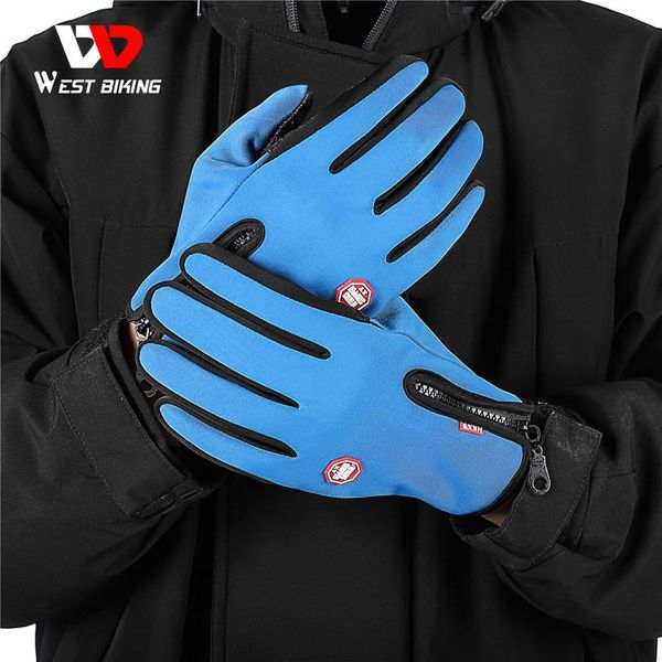 

cycling gloves winter warm men ski touchscreen snowboard motorcycle riding touch screen snow wind ser, Black