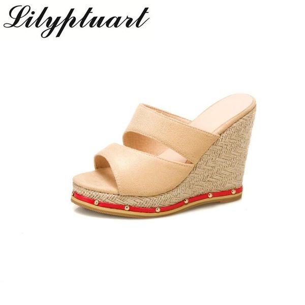 

ladies wear waterproof platform, slope heel sandals, thick bottom, high and sponge cake slippers in summer fashion, Black