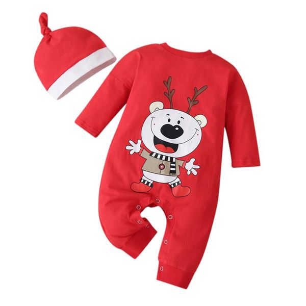 

jumpsuits infant baby boys girls clothes for borns christmas cartoon print romper+hat outfits set costume stuff disfraz, Blue