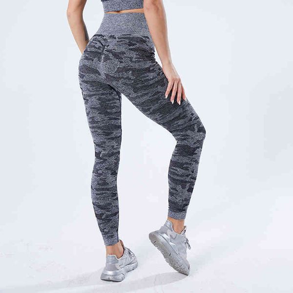 

salspor women vital seamless yoga pants camouflage high elastic push up gym leggings sport fitness running female, Gray