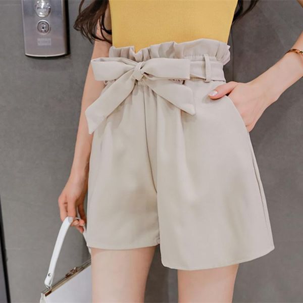 

women's pants & capris casual summer girl loose high waist wide leg short, Black;white