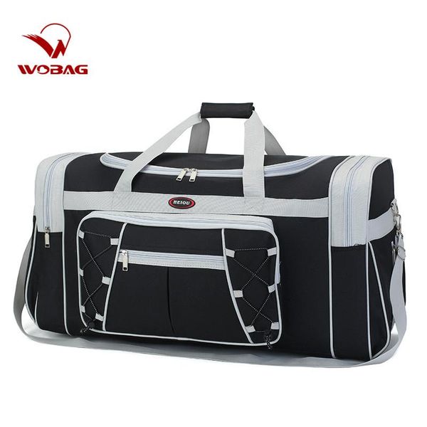 

duffel bags wobag men canvas anti-scratch casual travel duffle bag large capacity luggage women outdoor camping handbag