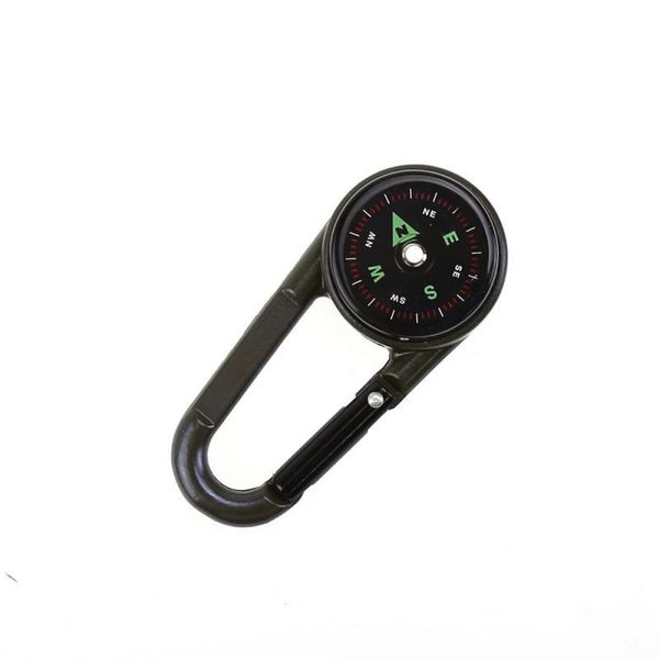

mini portable compass thermometer key chain ring carabiner for camping outdoor with temperature gadgets