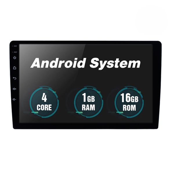 Universal Car DVD Radio Player Estéreo Música Usb Aux Touch Screen Head Unidade 2 DIN 9 Inch Android
